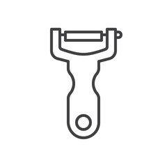Peeler line icon, outline vector sign, linear style pictogram isolated on white. Symbol, logo illustration. Editable stroke. Pixel perfect graphics