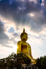 The beauty of the culture at in Asia. Buddha statue big in the world. In Thailand