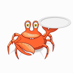 Fun crab chef. Vector clipart illustration.