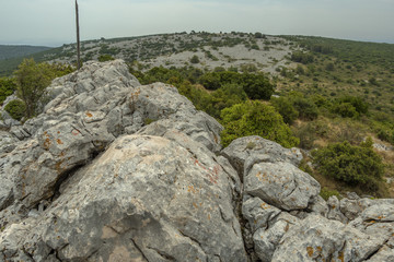 stone wall on the top of island Pasman in Croatia