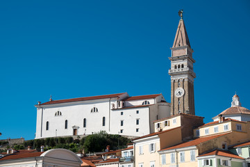 St. George´s Parish Church in Piran in Slovenia. The church was bult in the venetian renaissance architectural style.