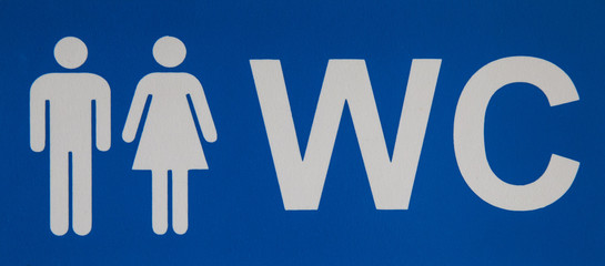 Male and female WC icon denoting toilet.