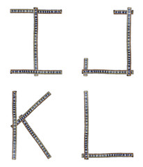 jeans alphabet I, J, K, L