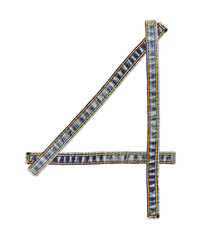 jeans alphabet number 4 (four)