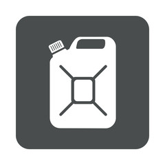 Icono plano bidon en cuadrado gris