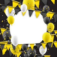 Background with flags and balloons.