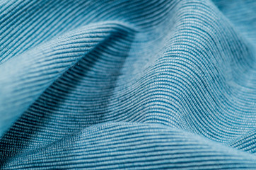 Fototapeta na wymiar blue linen texture fabric wavy