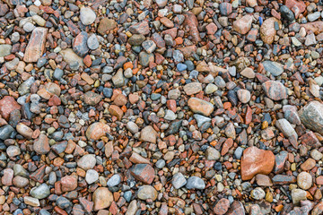 Red Pebble on Ground