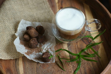 Cappuccino with truffles.