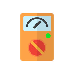 Analog Multimeter flat icon, filled vector sign, colorful pictogram isolated on white. Symbol, logo illustration. Flat style design