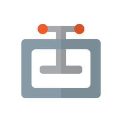 Manual press machine flat icon, filled vector sign, colorful pictogram isolated on white. Compress symbol, logo illustration. Flat style design