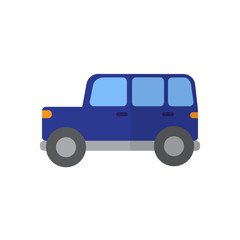 Car flat icon, filled vector sign, colorful pictogram isolated on white. Off road vehicle Symbol, logo illustration. Flat style design