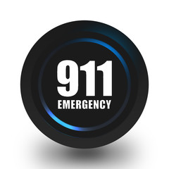 Number emergency 911 icon.