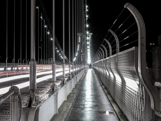 Naklejka premium Suspension bridge walkway