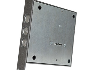 Fototapeta premium Metal door lock isolated on a white