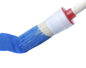 Pinsel mit blauer Farbe