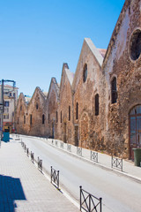 Old medieval streets in Chania city in Crete, Greece