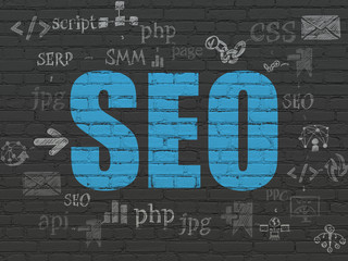 Web design concept: SEO on wall background