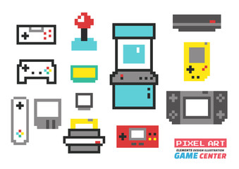 Game Center Pixel Art , Elements Design Illustration and icon © smalllike