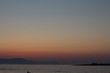Fototapeta premium amazing golden sunset at the city of Chania in Crete, Greece. Aegean Sea