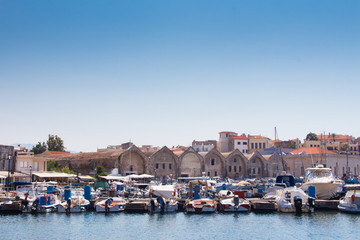 View of the Venetian port of Chania. Crete, Greece.