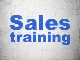 Marketing concept: Sales Training on wall background
