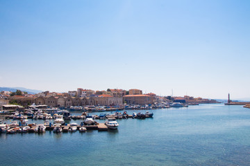 Naklejka na ściany i meble View of the Venetian port of Chania. Crete, Greece.