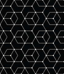 seamless geometric line grid vector cubes pattern