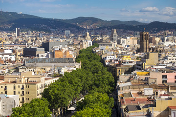 View of Las Ramblas in Barcelona