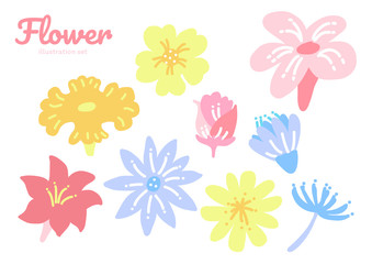 Flower illustration set