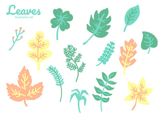 Leaves illustration set