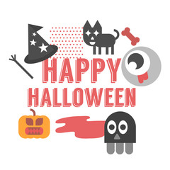 Happy Halloween. illustration vector design for greeting cards and poster, design template for celebration.