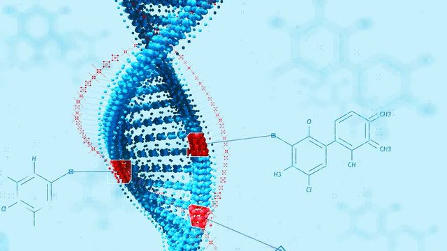 Biological engineering gene modification GMO genetically modified organism. Design DNA concept. White background.
