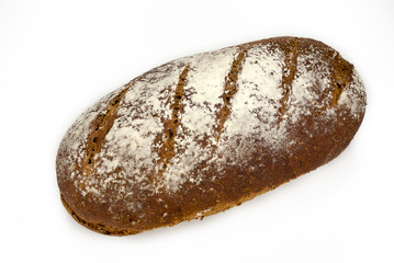 Sourdough rye bread isolated on a white background