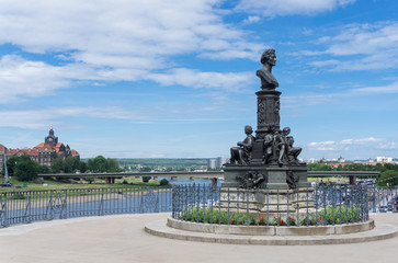 Fototapeta premium On the Bruhl Terrace in Dresden, famous sculpture