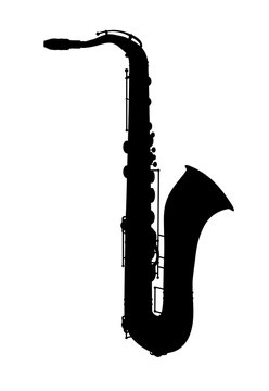 Saxophone. Jazz musical instrument silhouette
