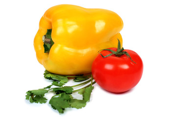 Raw freshness vegetables on white background