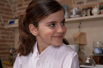Girl looking away smiling