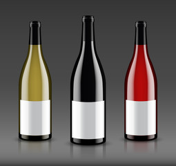 Mockup wine bottle. vector design.