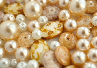 Beads and pearls mix. Sea holiday collage