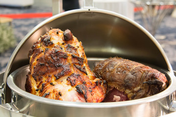  Cooked Christmas  carving honey bake ham