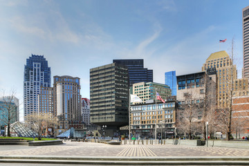 View of the Boston city center square