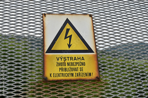 Signs Life Warning Dangerous Czech Republic Stock Photo
