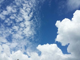 Beautiful cloudscape in blue sky, natural background