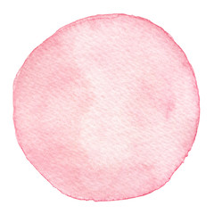 Hand painted watercolor pink round texture isolated on the white background. For your design. - 162628574