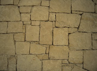 Old wall of blocks.