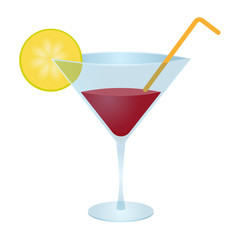 Vector glass of cosmopolitan cocktail