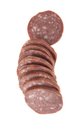 salami isolated on white background