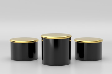 Empty gold winners podium on white background. 3D rendering.
