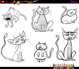 cartoon cat characters coloring book